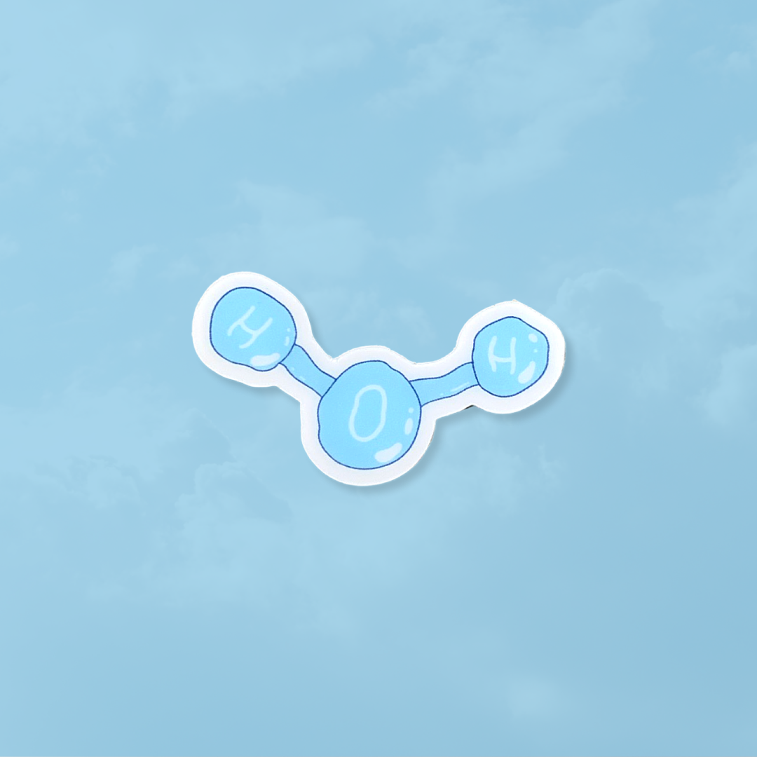 Vinyl Water Molecule Sticker