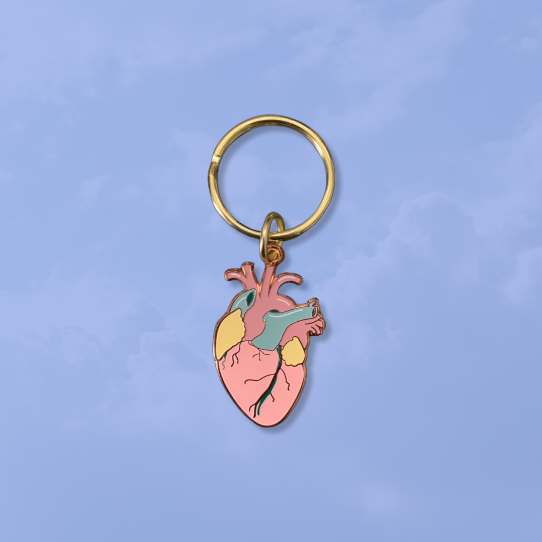 Pastel Pink Heart Keyring