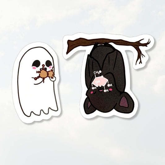 Vinyl Theobromine Ghost & Glucose Bat Sticker Set